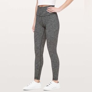 Lululemon Wunder Under Pant (Hi-Rise) Luon Variegated Knit Black Heathered Black